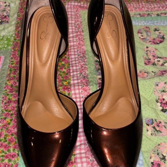 Iridescent Brown Heels - Picture 1 of 3